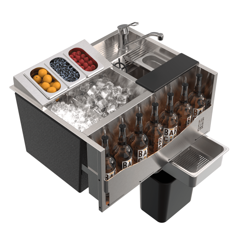 50L cocktail station with liquid-solid separator "Take out"