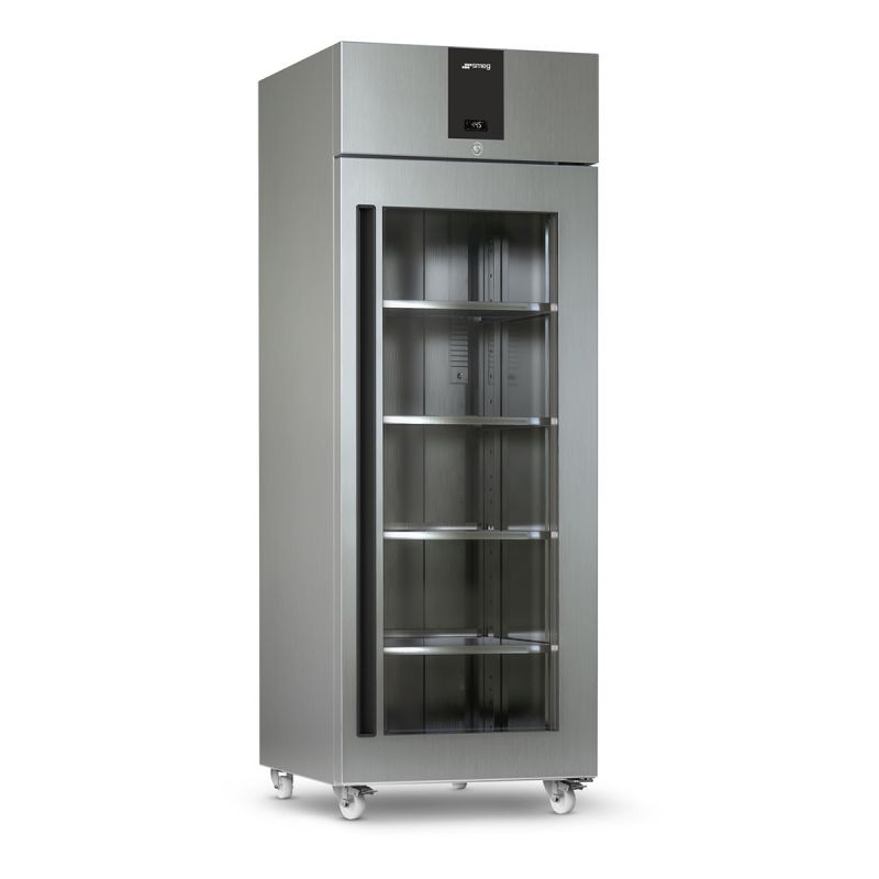 Réfrigérateur avec roulettes 1 porte vitrée 465L