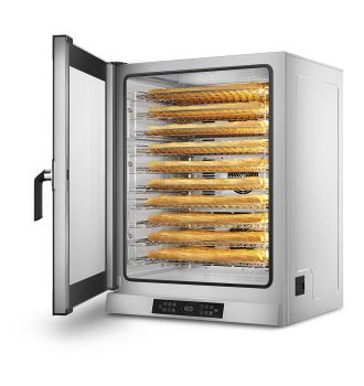 Four à convection professionnel électronique à air pulsé 10 plaques charnière à gauche