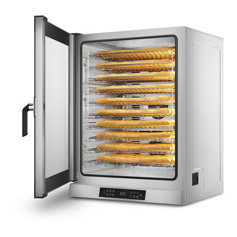 Four à convection professionnel électronique à air pulsé 10 plaques charnière à gauche