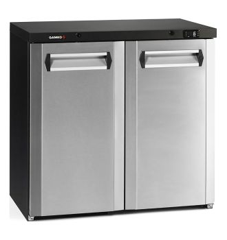 Arrière bar inox 2 portes pleines