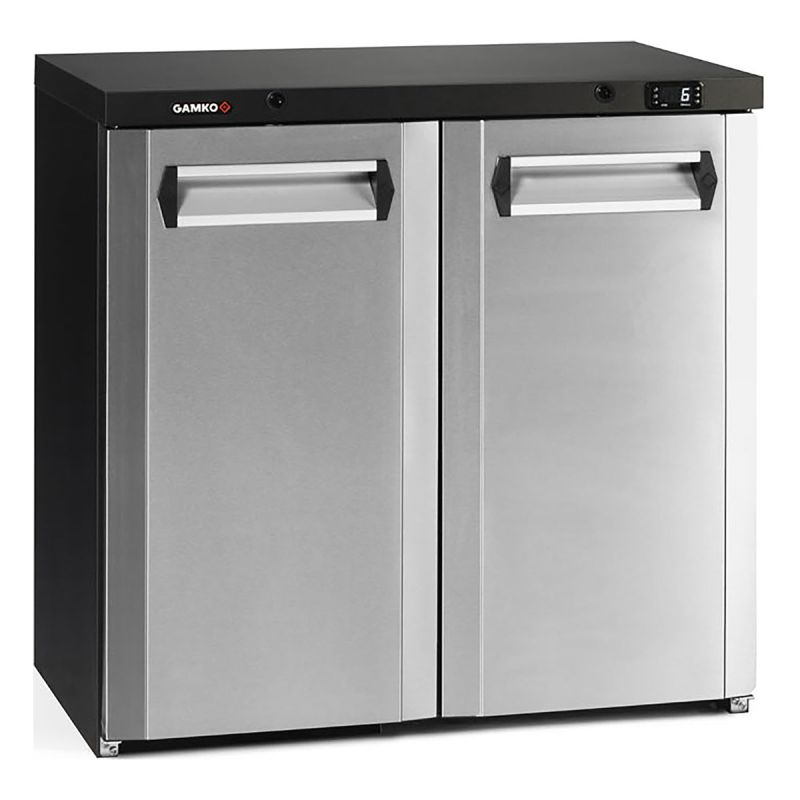 Arrière bar inox 2 portes pleines