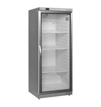 Armoire positive GN2/1 1 porte vitrée inox 570 L