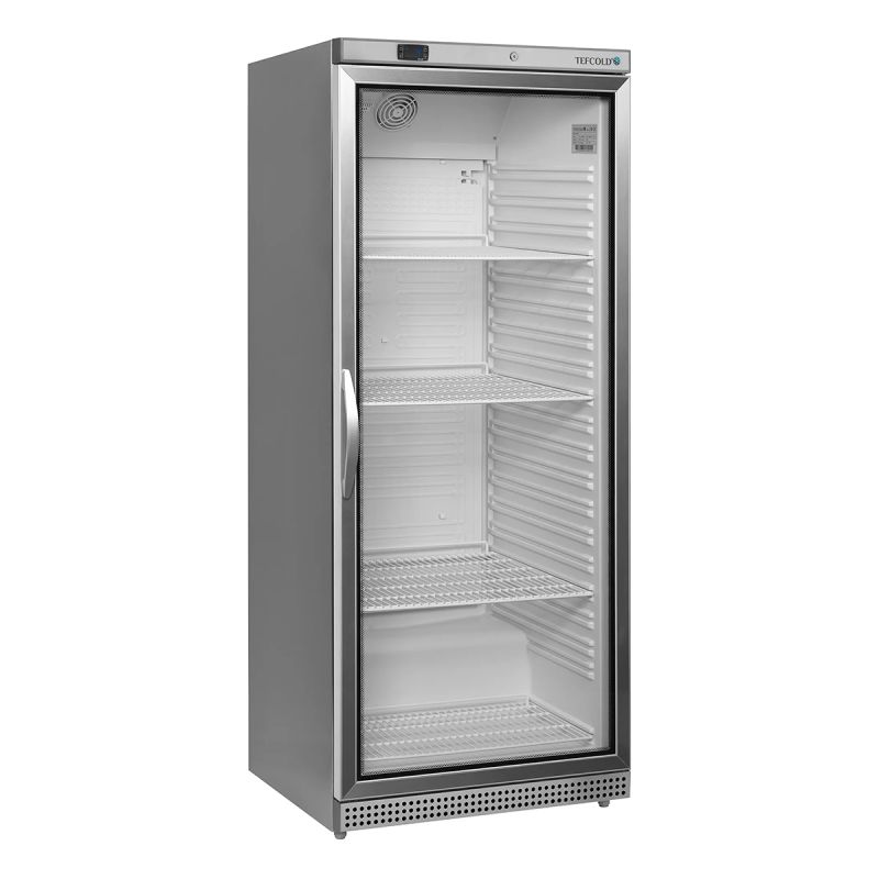 Armoire positive GN2/1 1 porte vitrée inox 570 L
