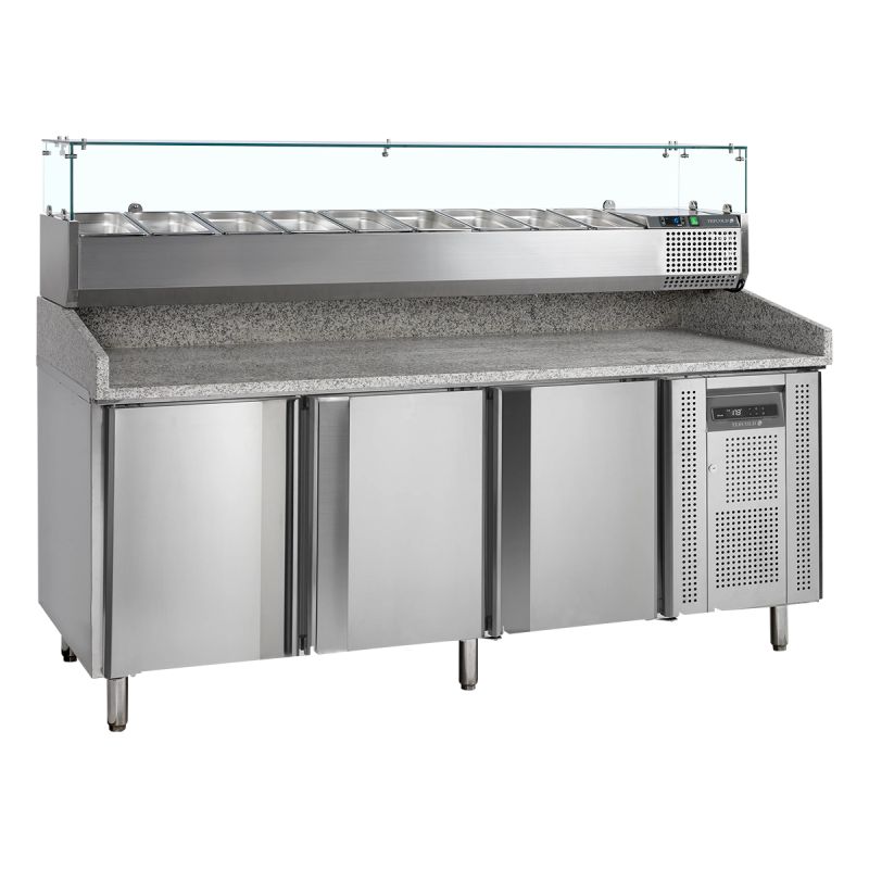 Table à pizza3 portes 565 L pour bacs GN1/3