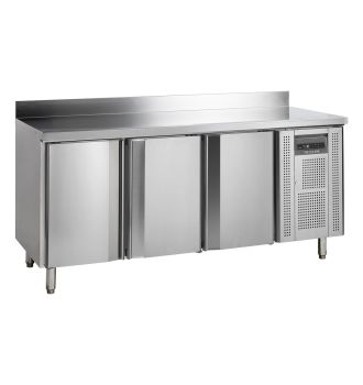 Table réfrigérée négative GN1/1 3 portes pleines 402 L avec table amovible