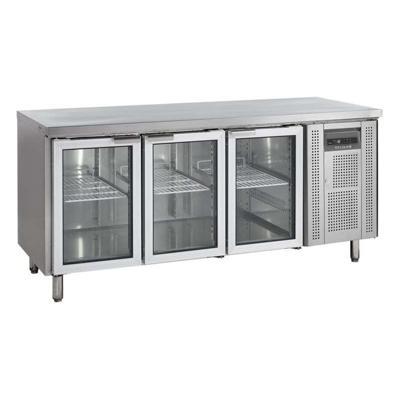 Table réfrigérée positive GN1/1 3 portes vitrées 402 L