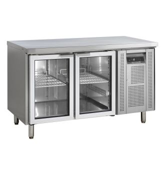 Table réfrigérée positive GN1/1 2 portes vitrées 272 L