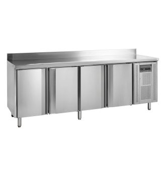 Table réfrigérée positive 4 portes pleines 460 L avec table amovible