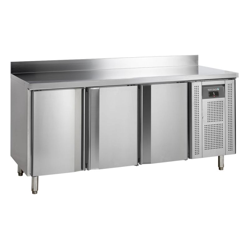 Table réfrigérée positive GN1/1 3 portes pleines 291 L avec dosseret
