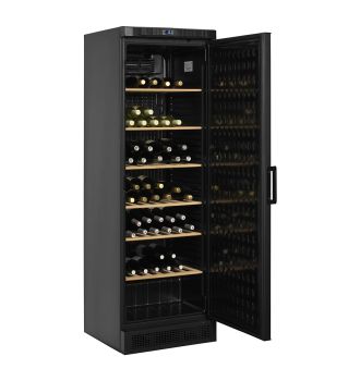 Cave à vin noire 1 porte pleine 118 bouteilles