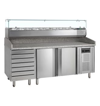 Table à pizza 2 portes 370 L