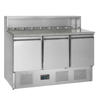 Table à pizza Inox GN1/1 3 portes 368 L
