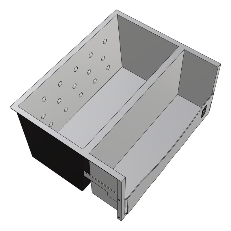 72L ice bin and double speed rack for 16 bottles