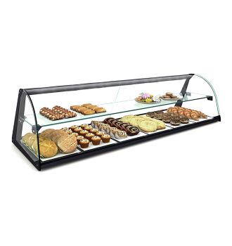Vitrine d'exposition neutre avec LED 2 niveaux L1190