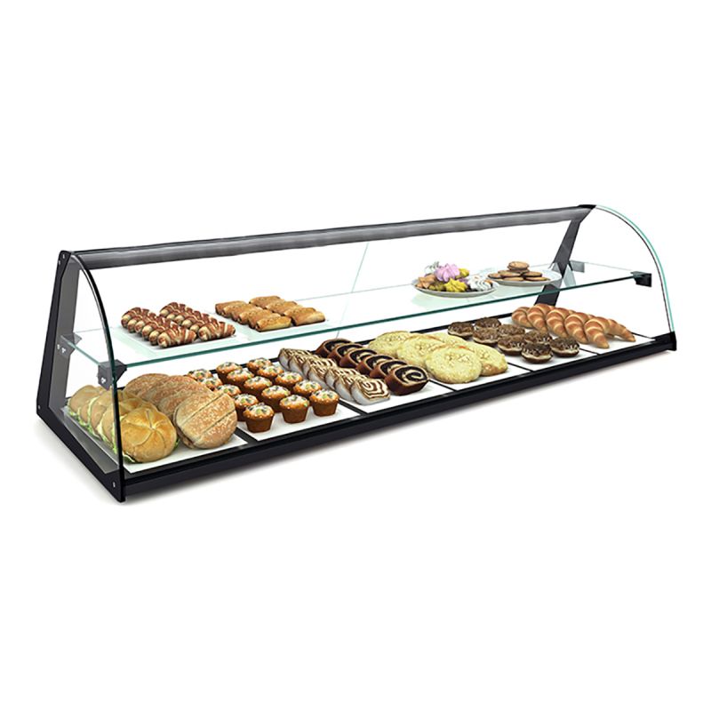 Vitrine d'exposition neutre avec LED 2 niveaux L1190