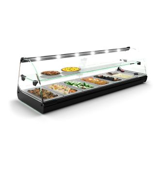 Vitrine chaude de buffet 6 GN1/3 LED