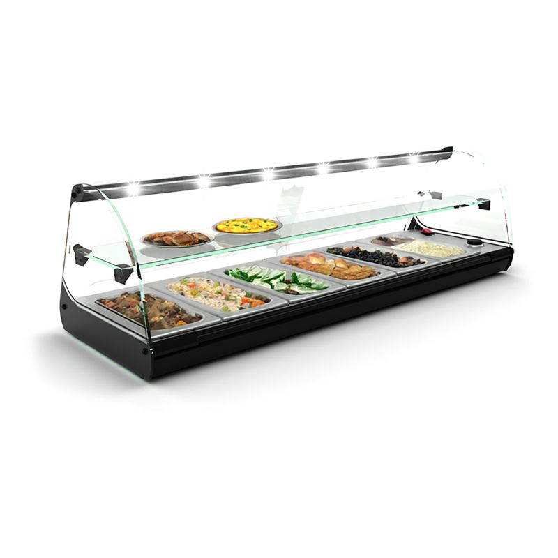 Vitrine chaude de buffet 6 GN1/3 LED