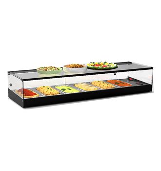 Vitrine chauffante bain marie sans étagères L1190