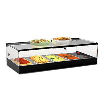 Vitrine chauffante bain marie sans étagères L840