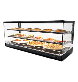 Vitrine chauffante à chaleur sèche 2 étagères L1190
