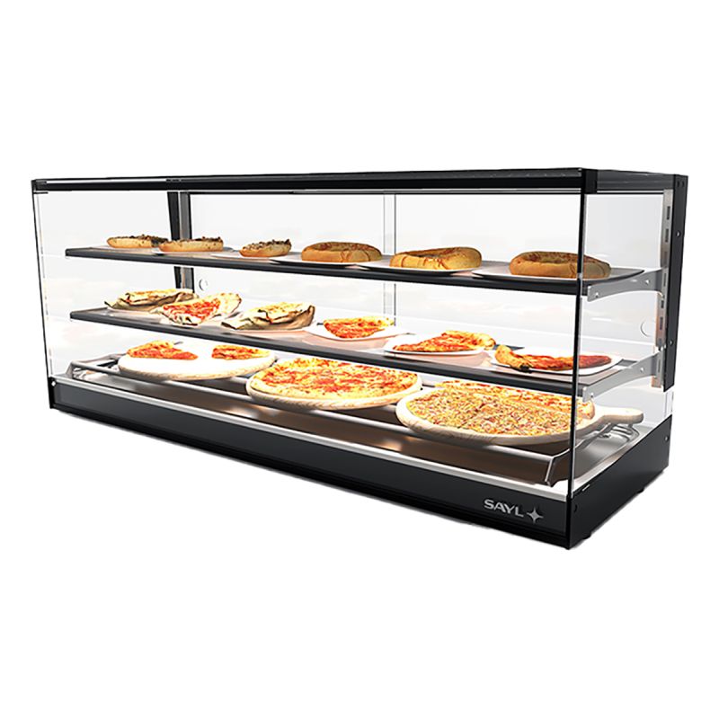 Vitrine chauffante à chaleur sèche 2 étagères L1190