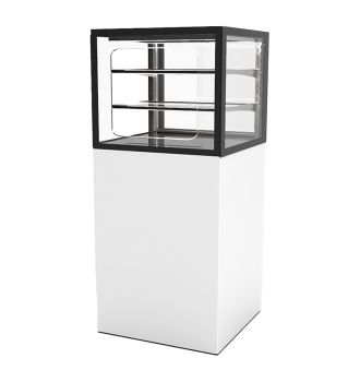Vitrine d'exposition neutre 2 étagères Grab&Go H1400