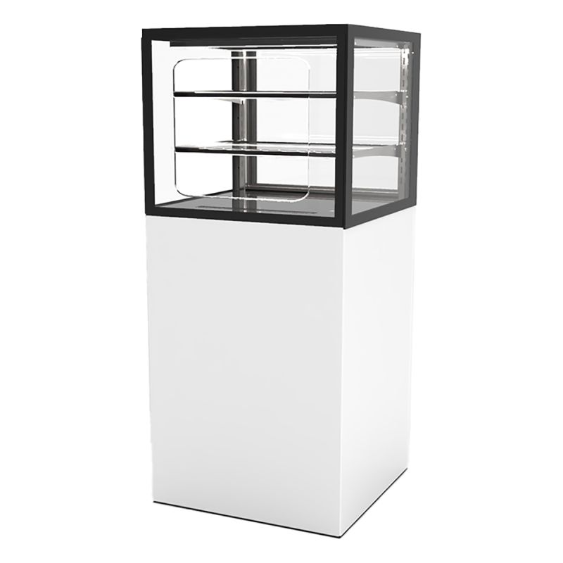 Vitrine d'exposition neutre 2 étagères Grab&Go H1400