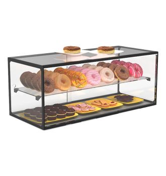 Vitrine d'exposition neutre MEDIUM 3 niveaux avec LED