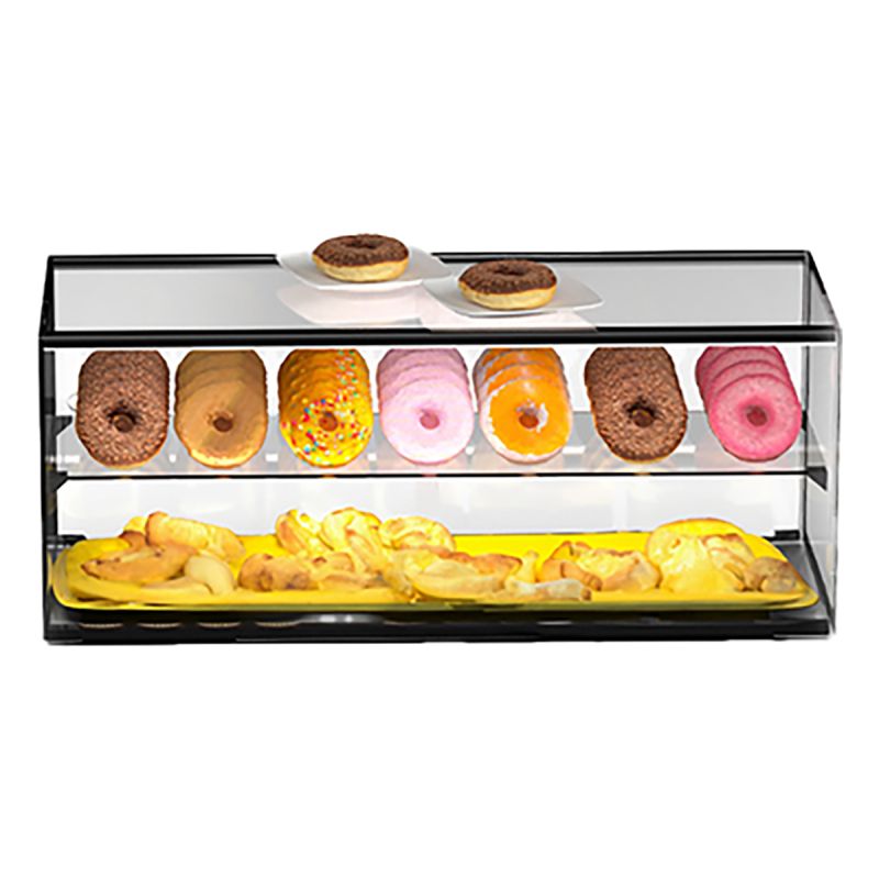 Vitrine d'exposition neutre MEDIUM 2 niveaux avec LED