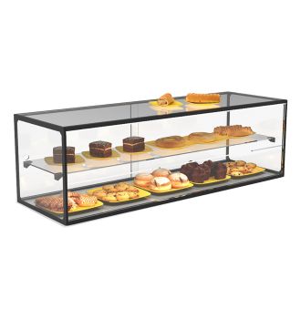 Vitrine d'exposition neutre LARGE 3 niveaux avec LED