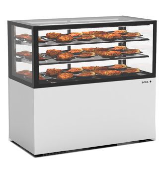 Vitrine chauffante compacte 2 étagères L1200
