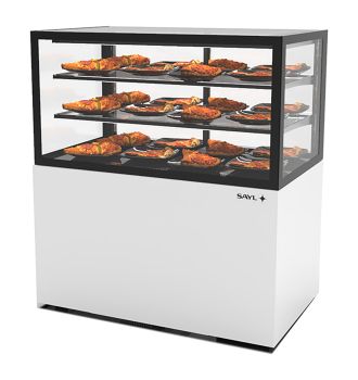 Vitrine chauffante compacte 2 étagères L1000