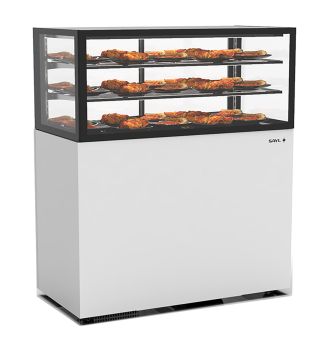 Vitrine chauffante 2 étagères L1200