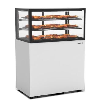 Vitrine chauffante 2 étagères L1000