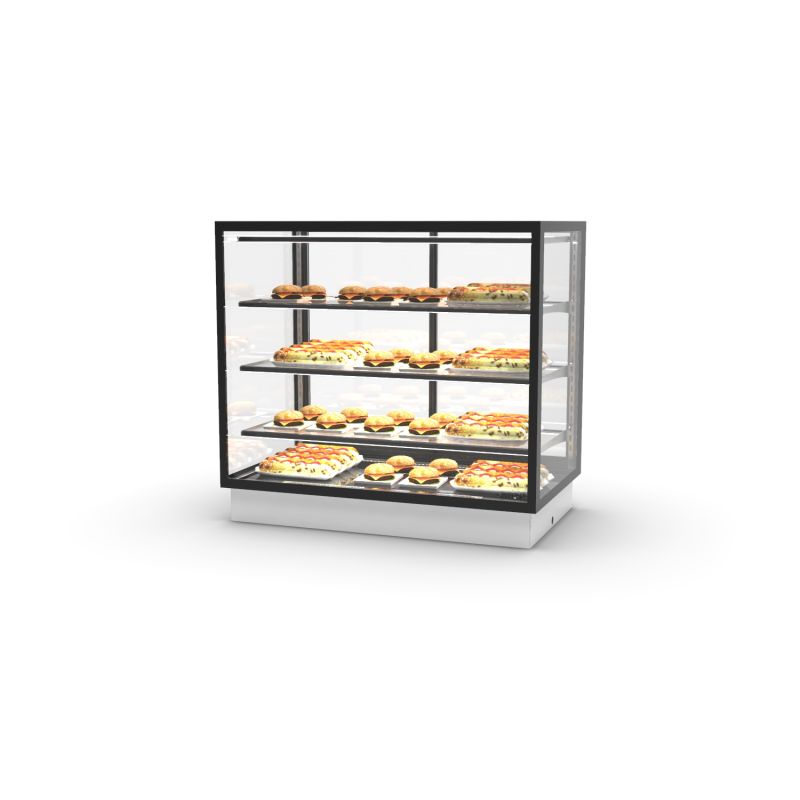 Vitrine chauffante drop in 3 étagères L1000