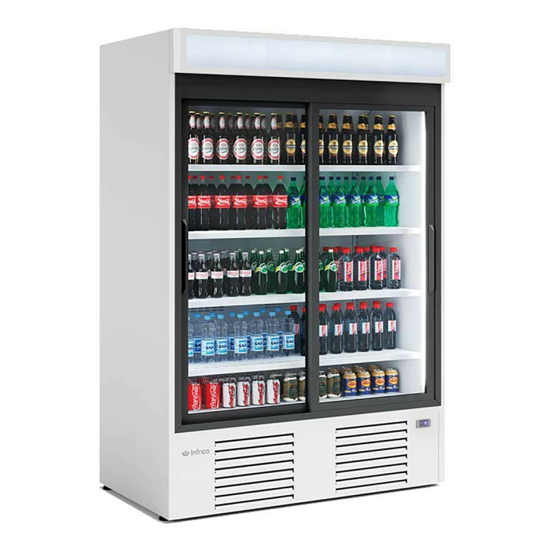 Armoire d'exposition positive 2 portes coulissantes 1110 L