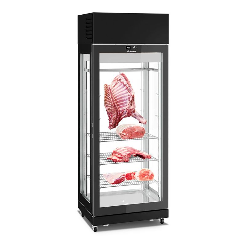 Armoire de maturation pour viande 1 porte vitrée 4 faces vitrées 780 L