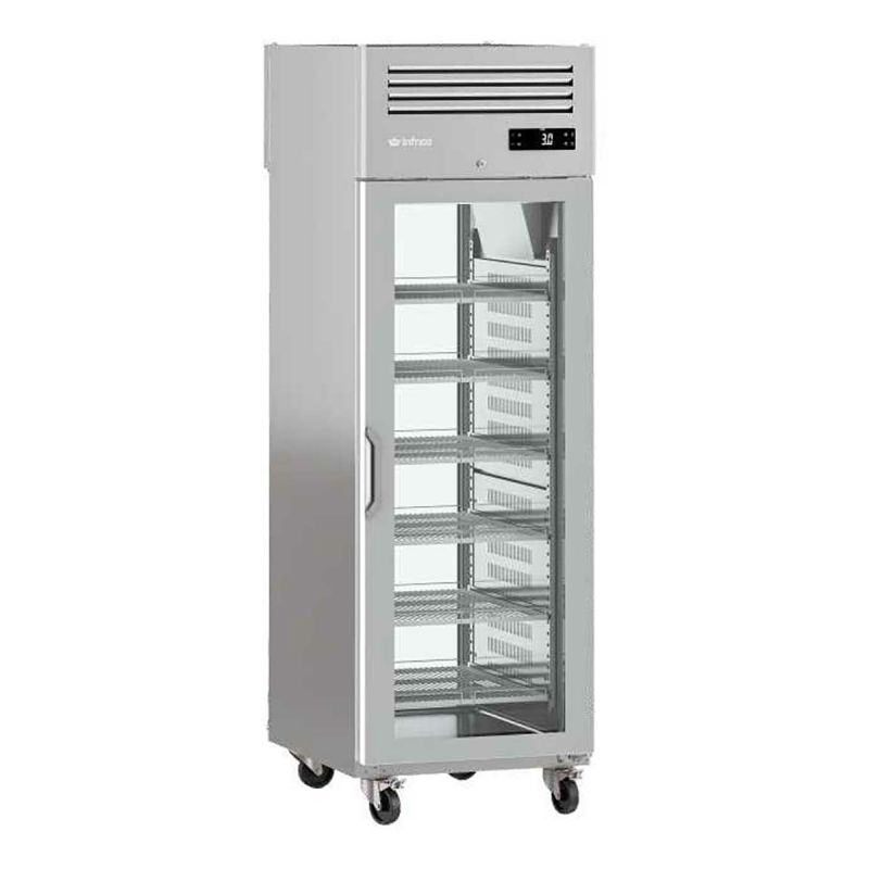 Armoire positive GN2/1 traversante 2 portes vitrées 560 L
