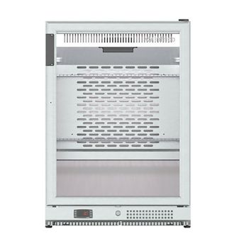 Arrière bar horizontal inox 1 porte vitrée