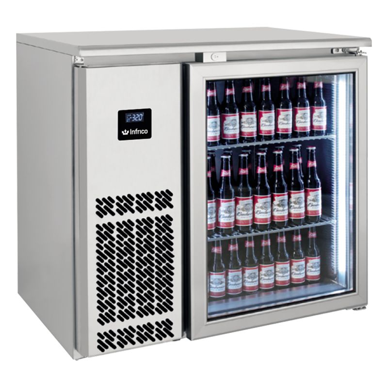 Arrière bar positif 1 porte vitrée