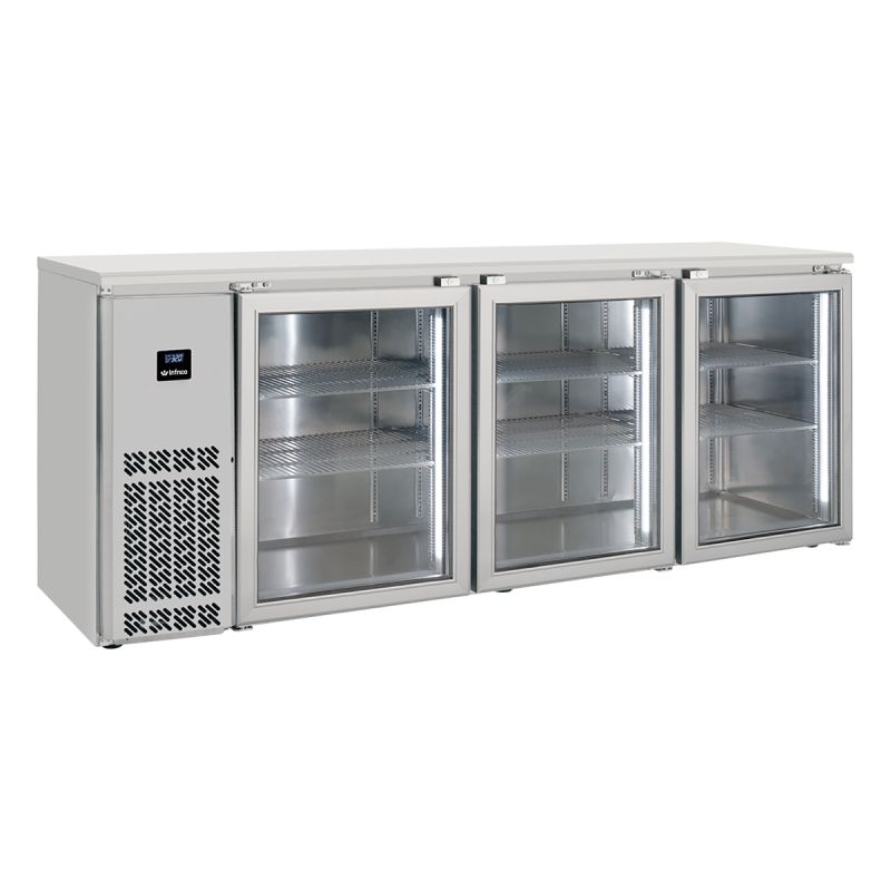 Arrière bar positif 3 portes vitrées