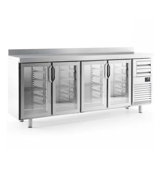 Arrière bar positif 4 portes vitréee 690 L