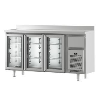 Arrière bar sous-comptoir 3 portes vitrées 535 L
