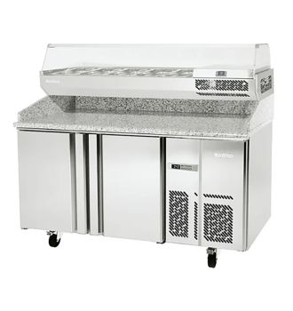 Meuble réfrigérée positif 2 portes GN1/1 pour préparation pizza