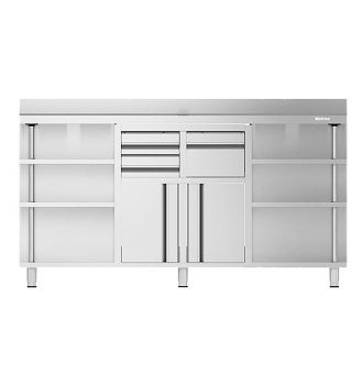 Meuble table basse à étagères à deux faces L.1960