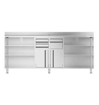 Meuble table basse à étagères à deux faces L.2450