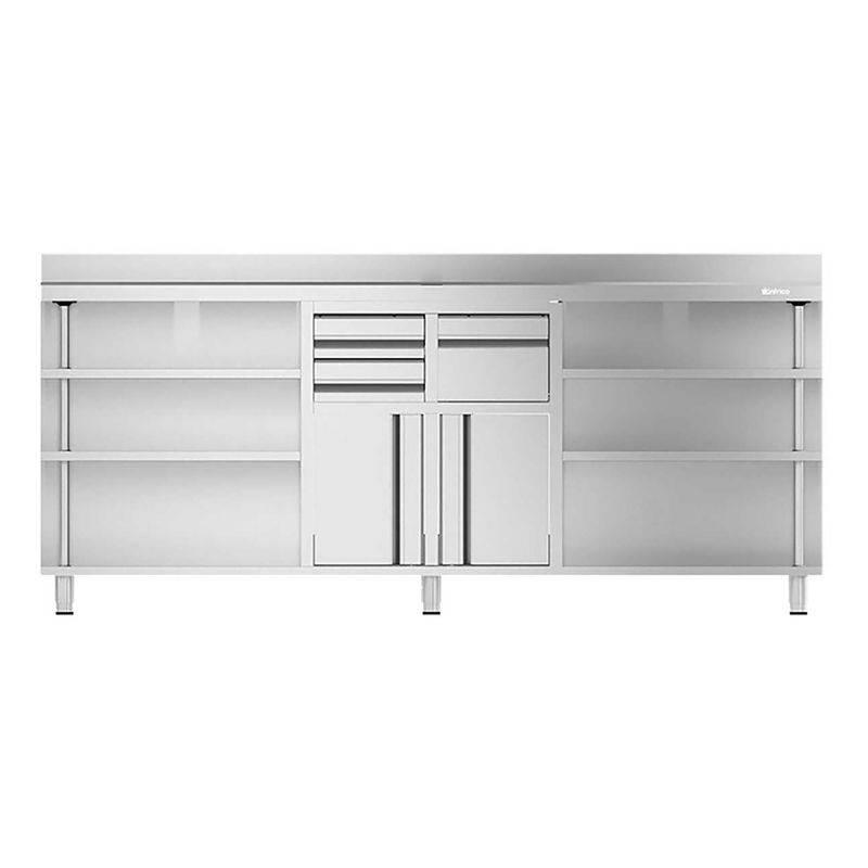 Meuble table basse à étagères à deux faces L.2450