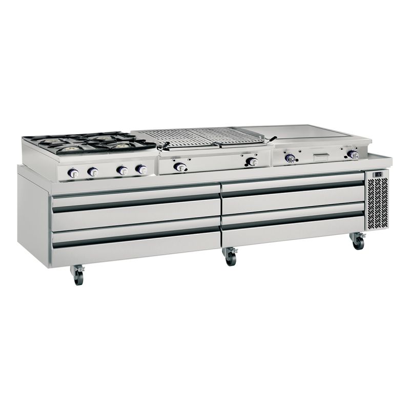Soubassement positif 6 tiroirs 620 L