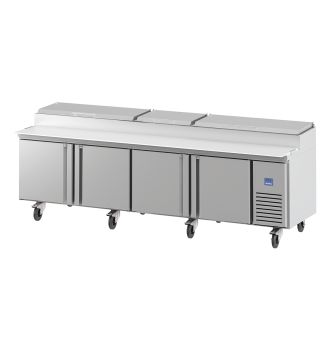 Table de préparation salade et pizza positive 4 portes 1050 L